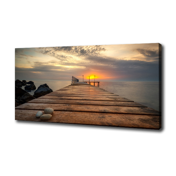 Canvas foto Houten steiger