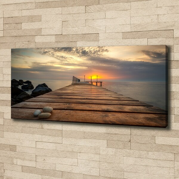 Canvas foto Houten steiger