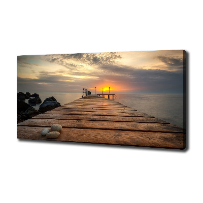Canvas foto Houten steiger