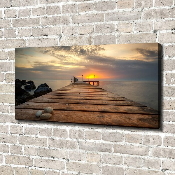 Canvas foto Houten steiger