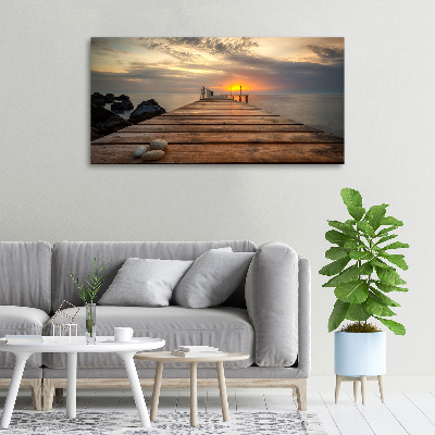 Canvas foto Houten steiger