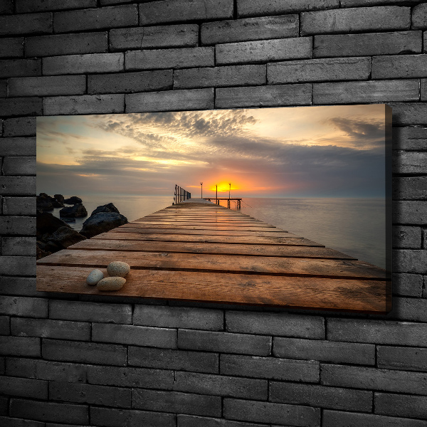 Canvas foto Houten steiger