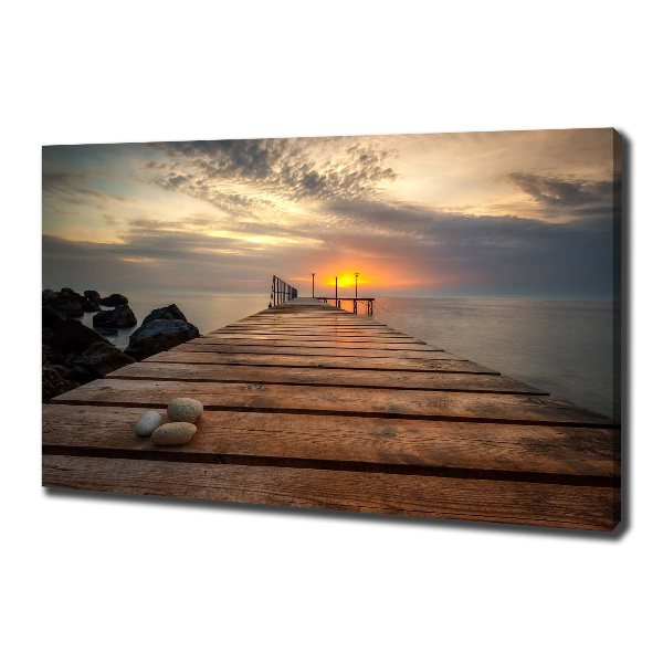 Canvas foto Houten steiger