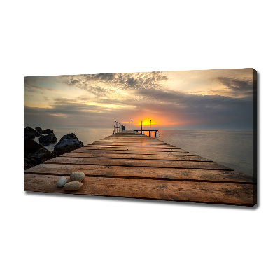 Canvas foto Houten steiger