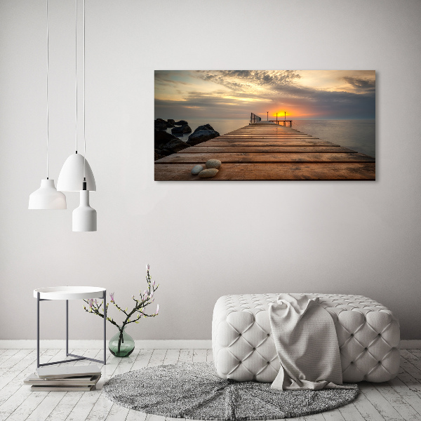 Canvas foto Houten steiger