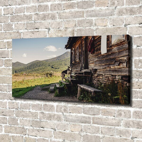 Foto obraz na płótnie Drewniany dom góry