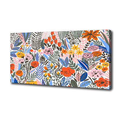 Foto canvas Bloemenpatroon