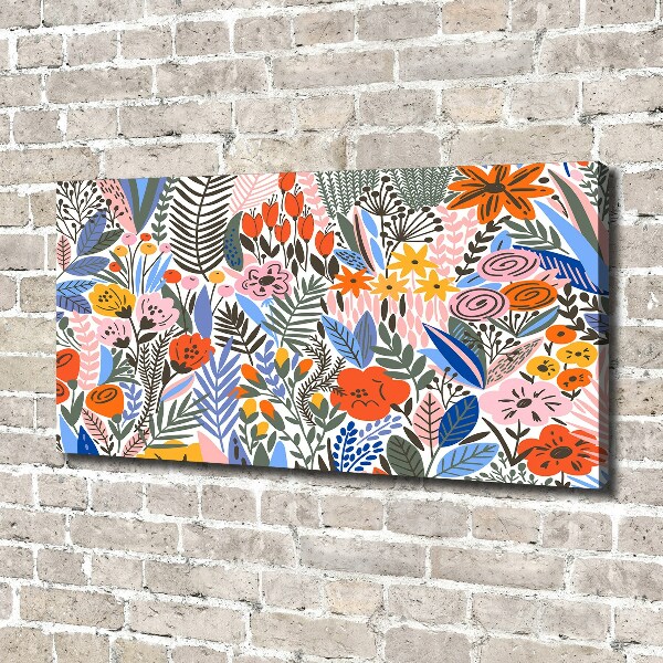 Foto canvas Bloemenpatroon