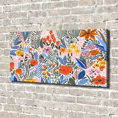 Foto canvas Bloemenpatroon