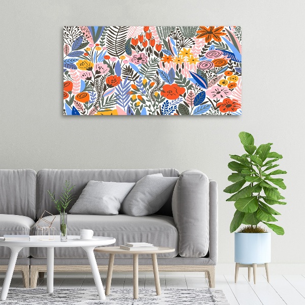 Foto canvas Bloemenpatroon