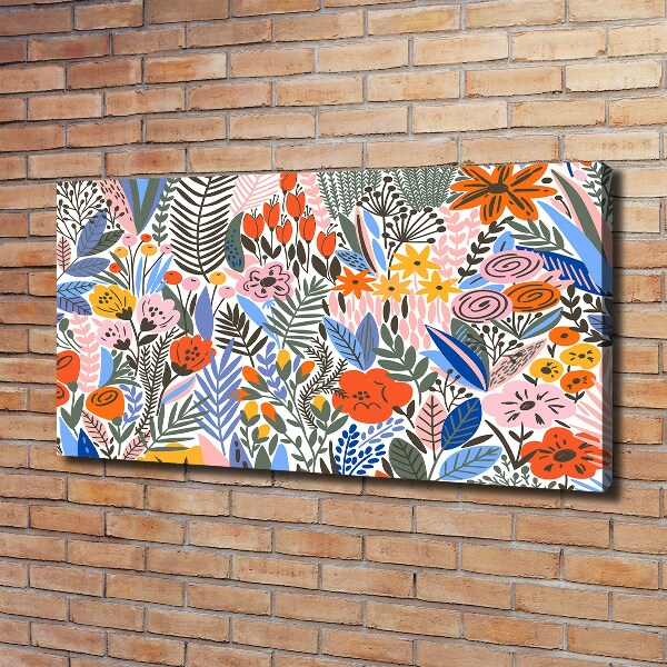 Foto canvas Bloemenpatroon