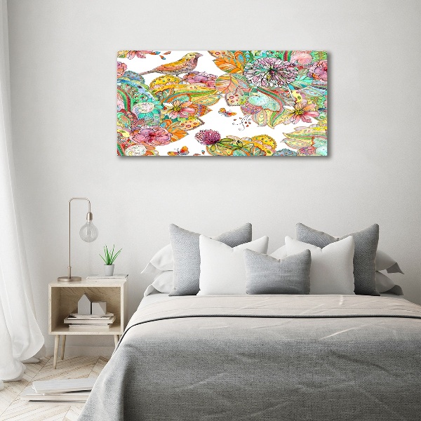 Foto canvas Vogel en versieringen