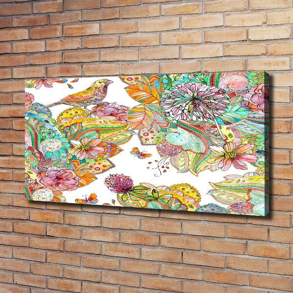 Foto canvas Vogel en versieringen