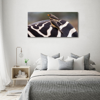 Foto canvas Vogels en zebra's