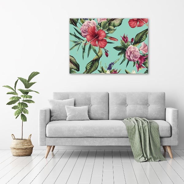 Schilderij op canvas Tropische bloemen
