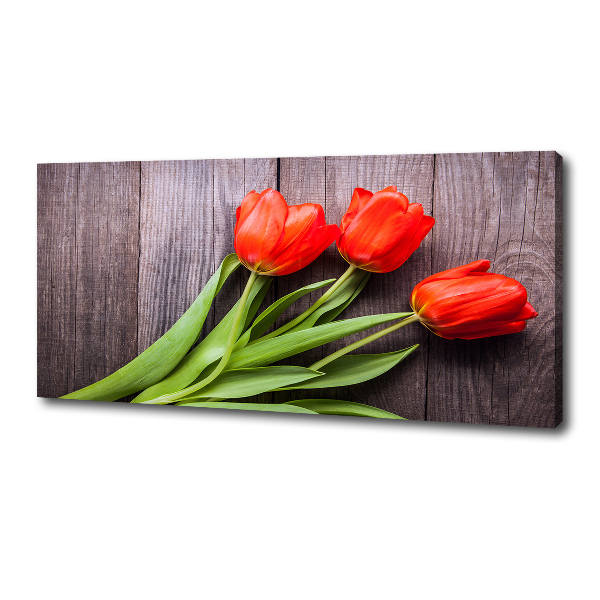 Foto op canvas Rode tulpen