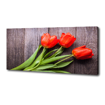 Foto op canvas Rode tulpen