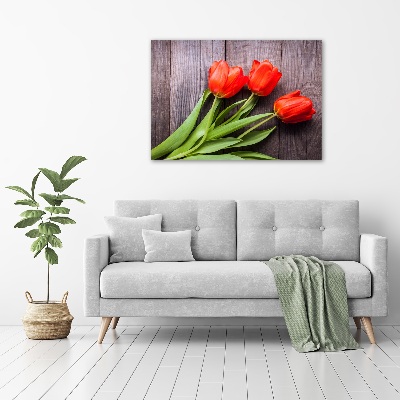 Foto op canvas Rode tulpen