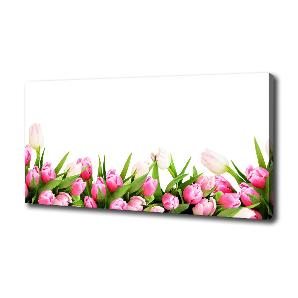 Canvas foto Roze tulpen