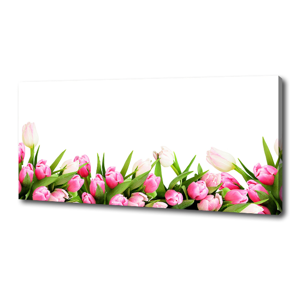 Canvas foto Roze tulpen