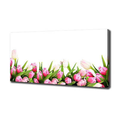 Canvas foto Roze tulpen