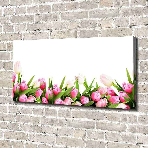 Canvas foto Roze tulpen