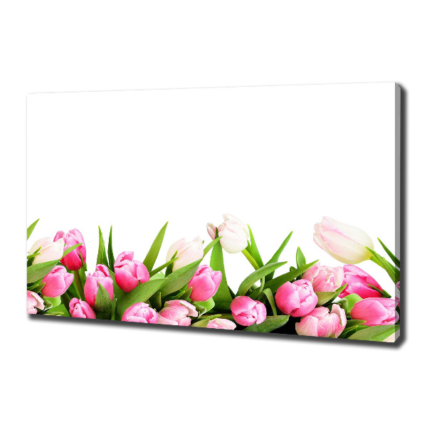 Canvas foto Roze tulpen