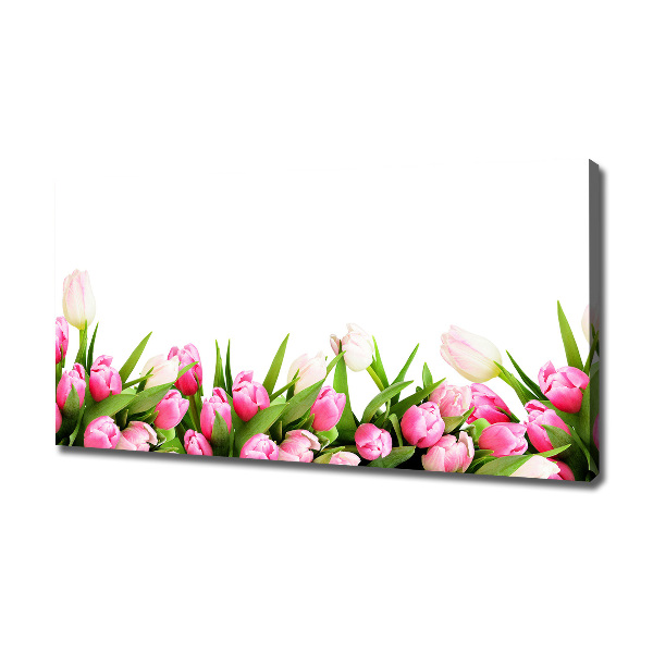 Canvas foto Roze tulpen
