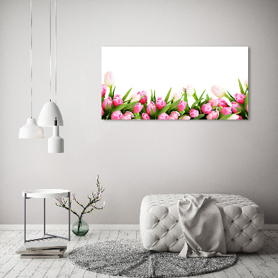 Canvas foto Roze tulpen