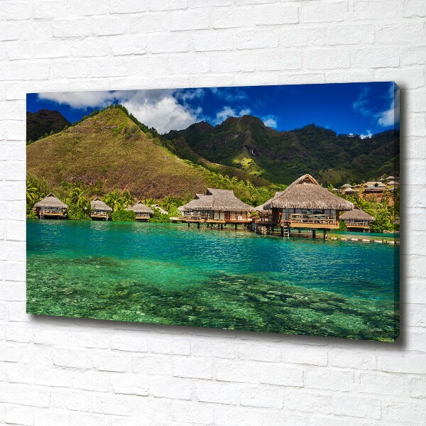 Foto op canvas Bungalows boven het water