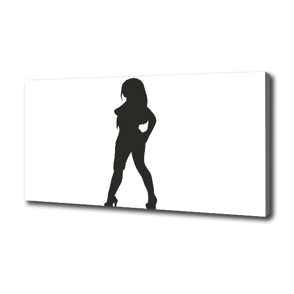 Canvas foto Silhouet van een vrouw
