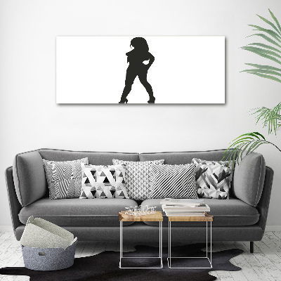 Canvas foto Silhouet van een vrouw