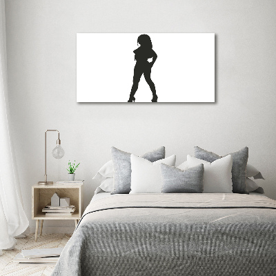 Canvas foto Silhouet van een vrouw