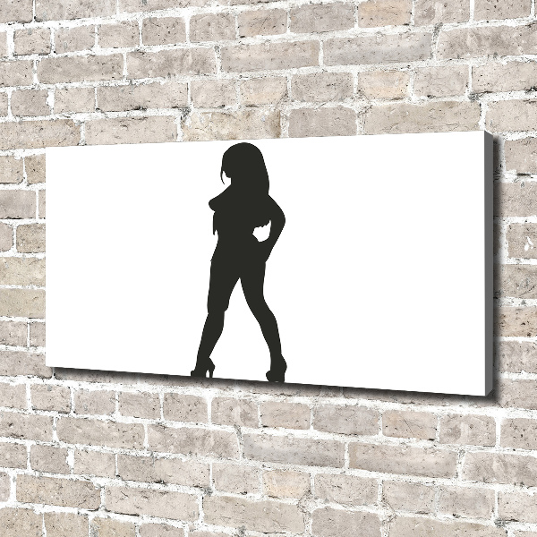 Canvas foto Silhouet van een vrouw