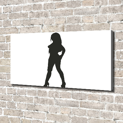 Canvas foto Silhouet van een vrouw