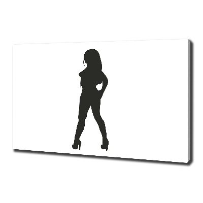 Canvas foto Silhouet van een vrouw