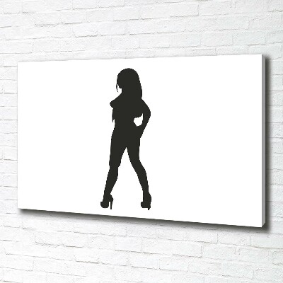 Canvas foto Silhouet van een vrouw