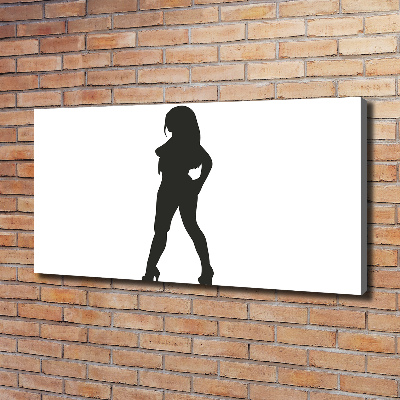 Canvas foto Silhouet van een vrouw