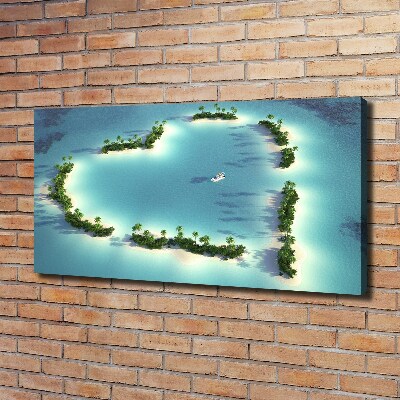 Foto obraz na płótnie Wyspy kształt serca