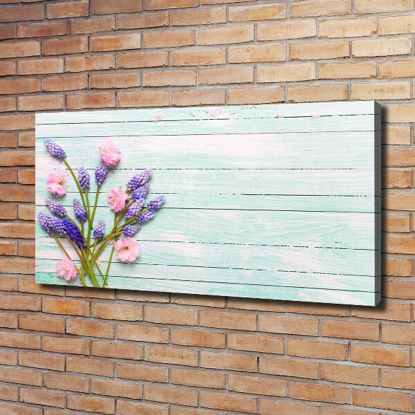 Schilderij op canvas Lavendel op hout