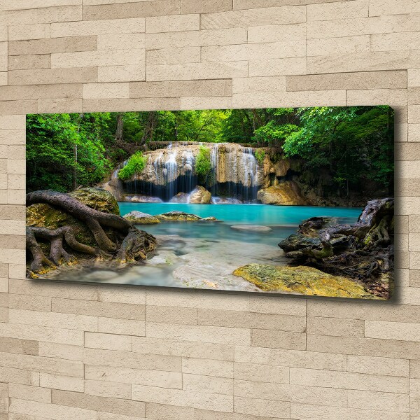 Foto canvas Waterval in het bos