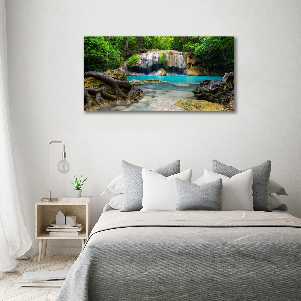 Foto canvas Waterval in het bos