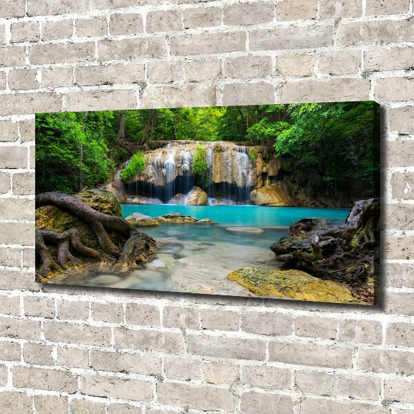 Foto canvas Waterval in het bos