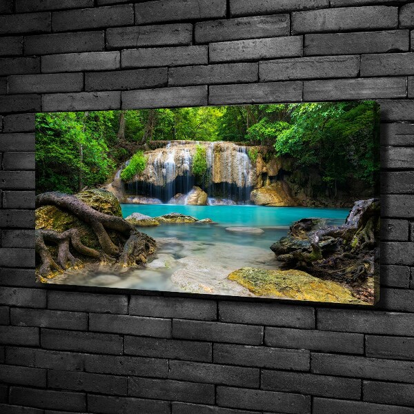 Foto canvas Waterval in het bos