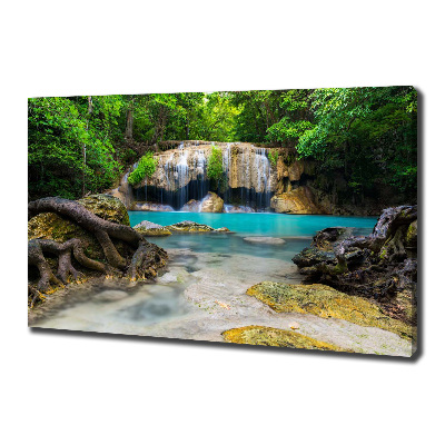 Foto canvas Waterval in het bos