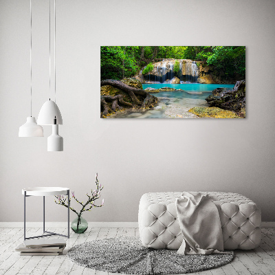 Foto canvas Waterval in het bos