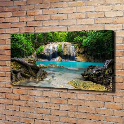 Foto canvas Waterval in het bos