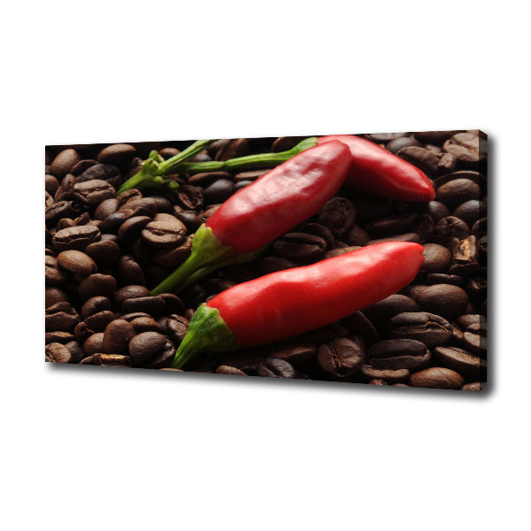 Foto canvas Chili en koffie