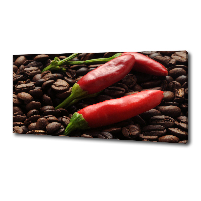 Foto canvas Chili en koffie