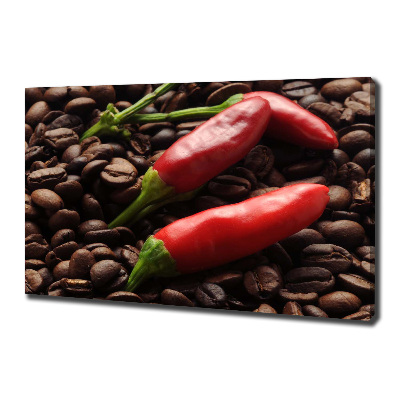 Foto canvas Chili en koffie